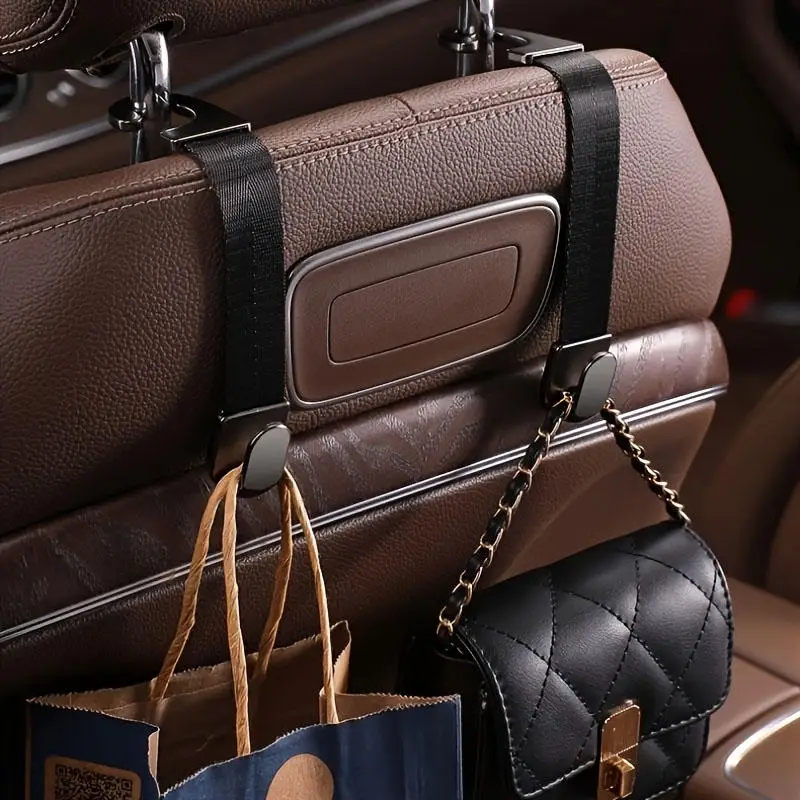 1/2pcs Car Headrest Hooks Hanger for Bags Seat Back Organizer Holder Clips Auto Fastener Hooks Car Storage Interior Accessories