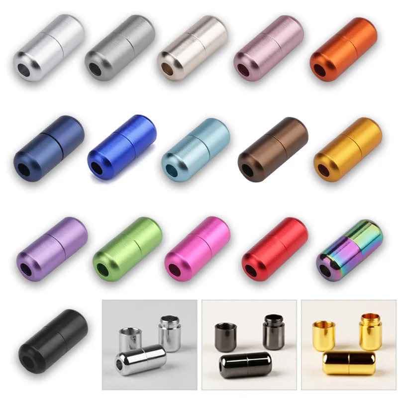 1pair New Elastic Laces Clasps Colored Metal Capsule Lock Buckles