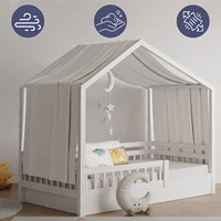 House Bed Canopy, Bed Canopy House Beds Made of Cotton Muslin, Fabric Canopy for House Canopy  Bed Children’s Room Decoration