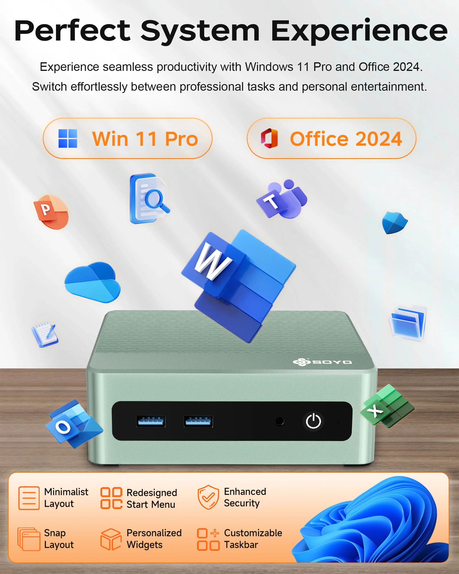 SOYO M4 Mini PC AMD 3020E 8GB RAM, 256GBSSD Beat N4020, Up to 2.6