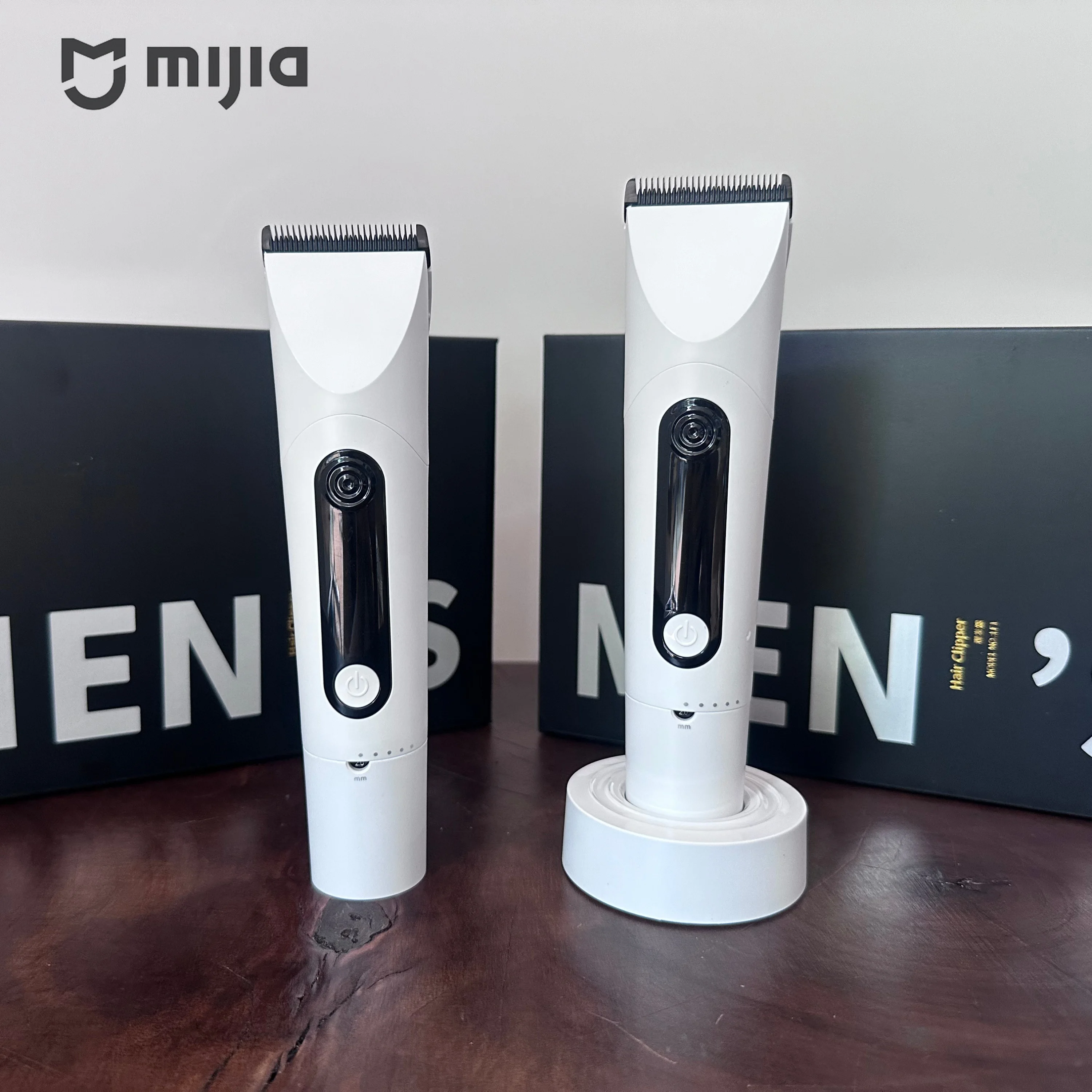새로운 Mijia IPX7 방수 전문가용 남성용 클리퍼 헤어 클리퍼 3단 기어 조절 헤어 트리머 기계(충전 베이스 포함)