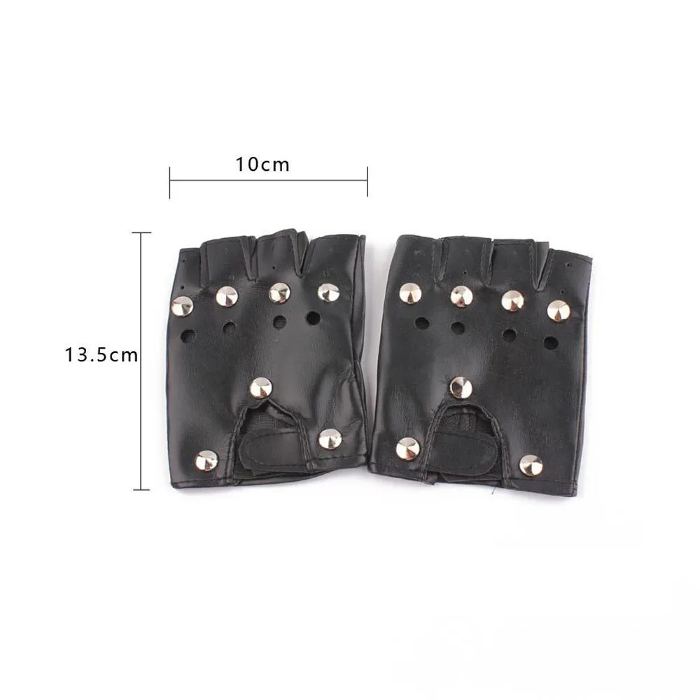 Cool JK Sleeves Gothic Half-Finger Hollow Gloves Leather Y2K Lolita Harajuku Punk Unisex Cosplay Accessories