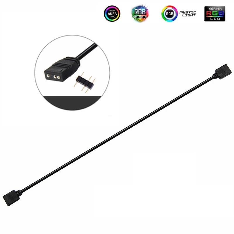 кабель для подключения адресной rgb подсветки rgb addressable led extension cable cord 3pin 70см Motherboard Light interface Extension Cable 12V RGB 4PIN / 5V ARGB 3PIN Addressable D-RGB SYNC HUB