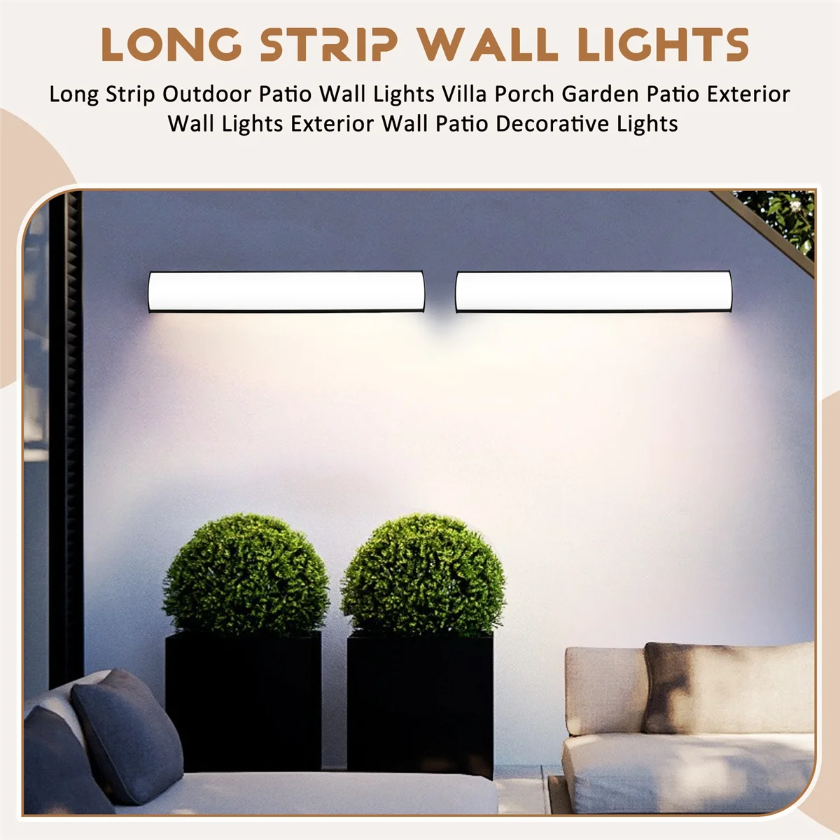 BAAU Long Strip Outdoor Patio Wall Lights Villa Porch Garden Patio Exterior Wall Lights Exterior Decorative