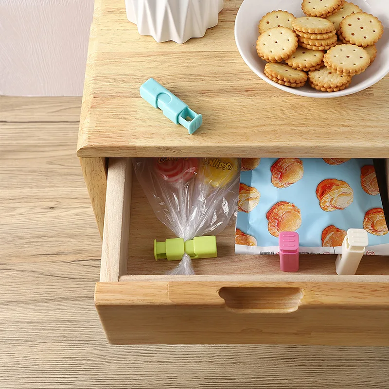 10pcs  Food Sealing Clips Bread Storage Bag Clips for Snack Wrap Bags Spring Clamp Reusable Kitchen Organization Sealing Clamp