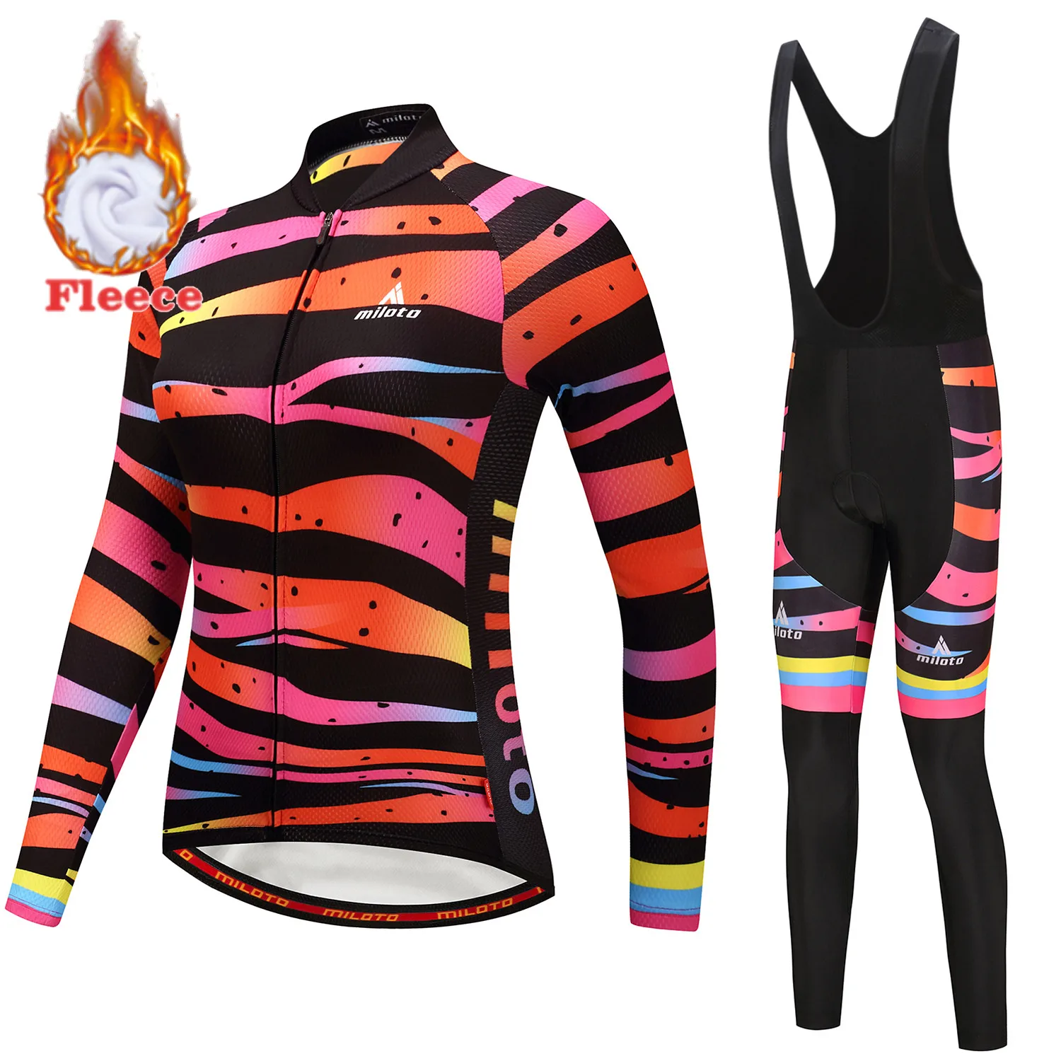 Thermal Fleece Women's Cycling T-Shirt Long Sleeve Winter