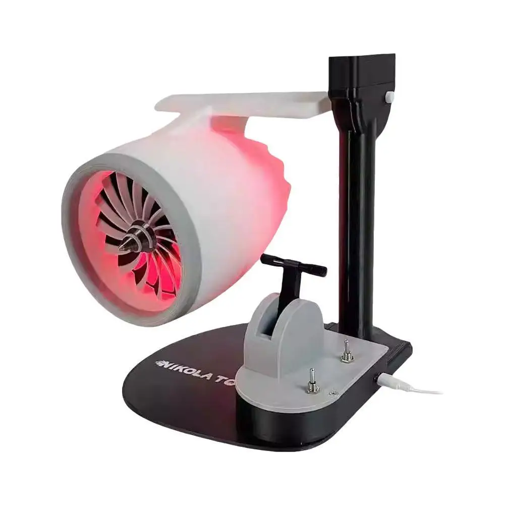 Creative Turbofan Desktop USB Fan Turbofan Engine Shape 3D Printing Engine Model Type-C Charging