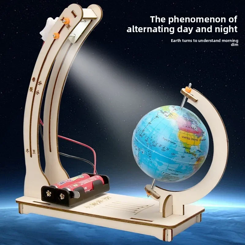 Kids Science Toys Day Night Alternation Globe DIY Technological Physics Learning Kit Funny Teaching Aids Educational Toys