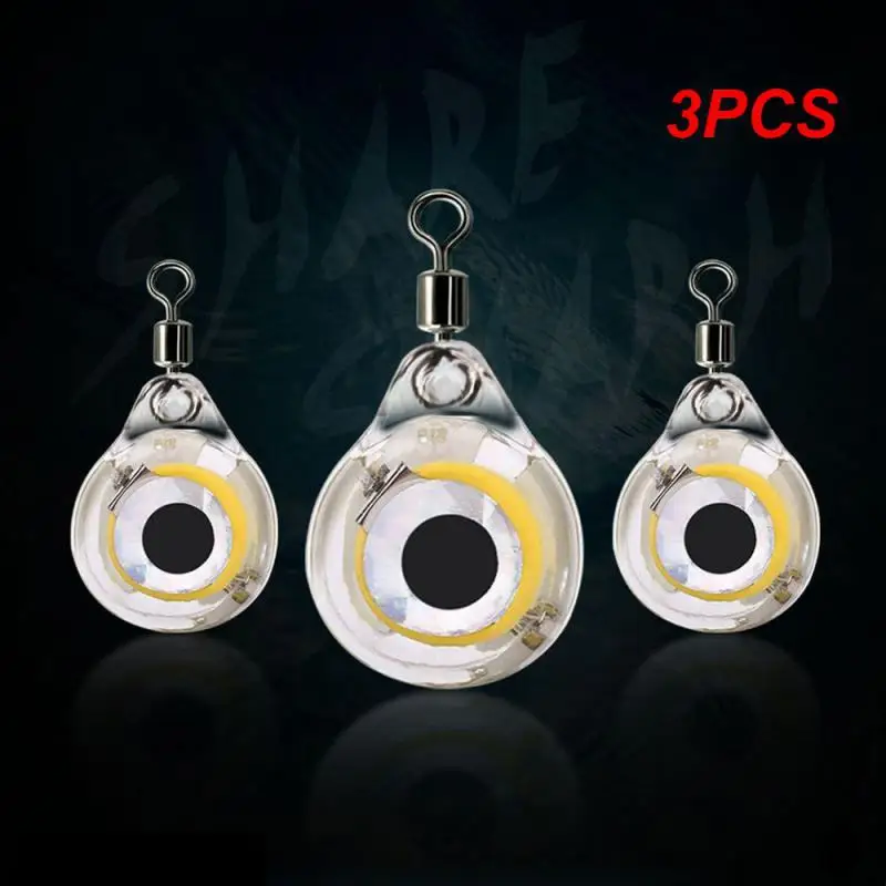 

3PCS 10-Mini Fishing Lure Light LED Deep Drop Underwater Eye Shape Fishing Squid Fishing Bait Luminous Lure for Attracting Fish