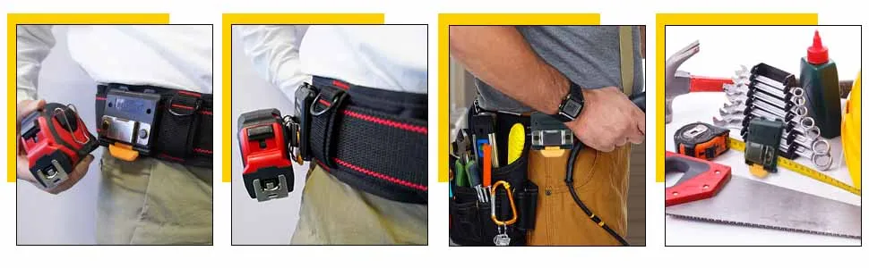 Maßbandhalter, Gürtelmaßhalter mit 1 Maßband Gürtelclip Gürtelmaßclip, aufsteckbarer Maßbandhalter – Detail 11