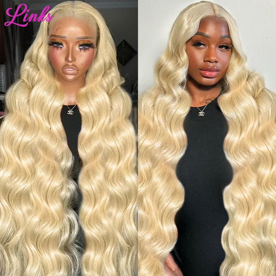 

Парики из человеческих волос Link 100%, 30 дюймов, медовая блондинка, 613 HD, прозрачные, 250%, волнистые, 13x 4, фронтальные бразильские парики 13x6