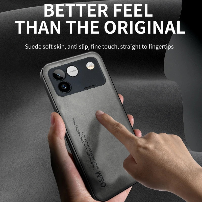 Shockproof Matte Leather Soft Back Cover - Skin Feel Case