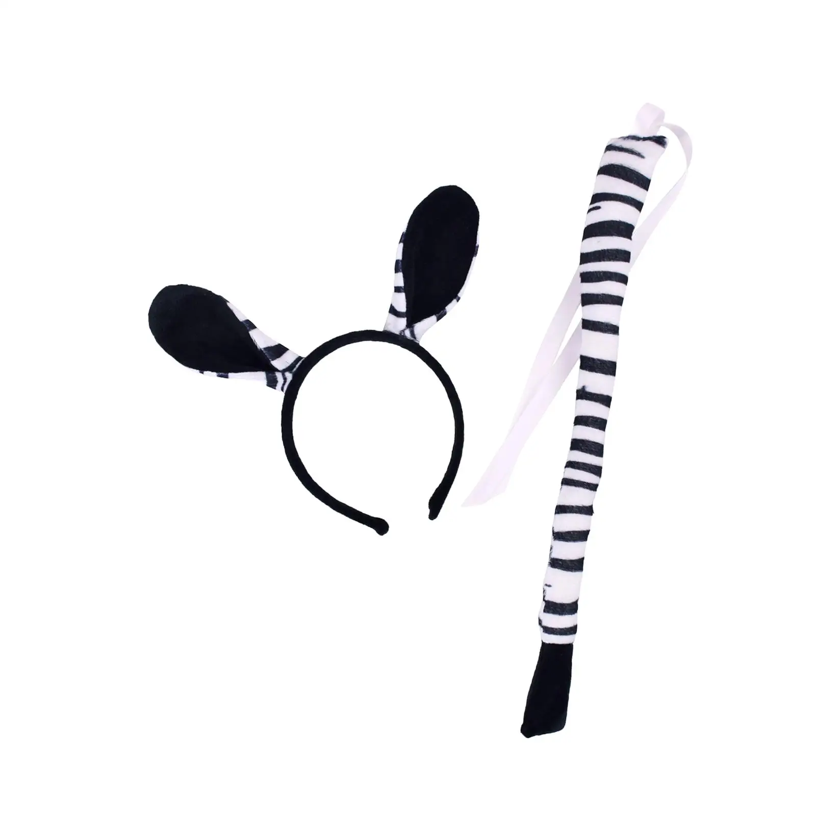 

Zebra Ears and Tail Decorative Kids Headdress Roles Play Cosplay for Halloween Performance Carnivals Themed Party Birthday Gifts