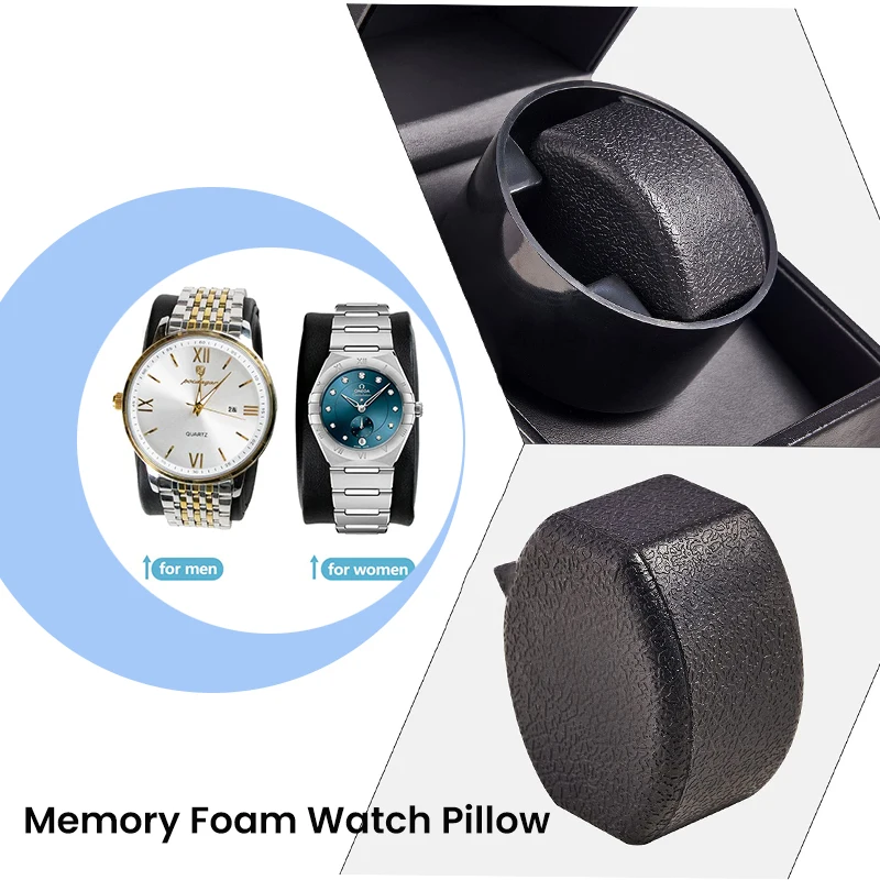Elegant Leather Single Watch Winder with Quiet Motor and AC Adapter