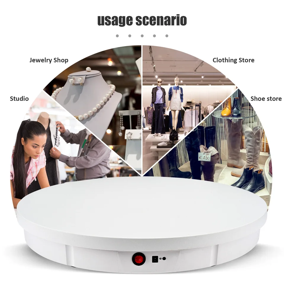 Espositore Rotante Elettrico 13 Cm – Carico 5 Kg, Bianco, Per Cosmetici, Statuette E Accessori Da Negozio O Casa