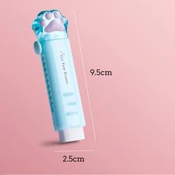 Kawaii Push-Pull Cat Paw Eraser - Creative Student Stationery Gift (Blue)