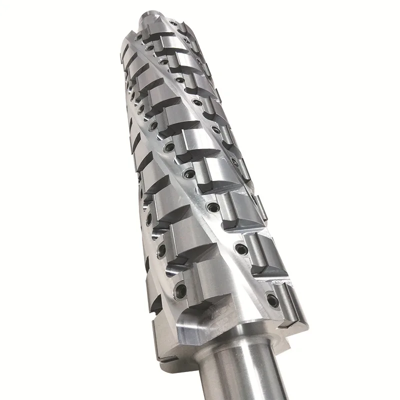 

High Quality Woodworking Tools Cutter Helical Cutter Head Blade Planer Shaft Spindle Heavy Cutting Spiral Cutter head