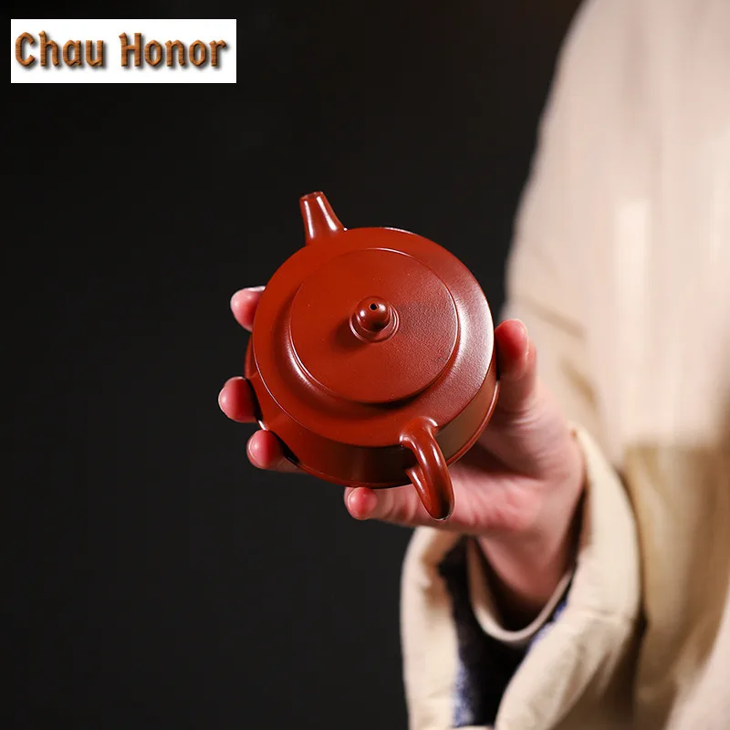 140ml Exquisite Yixing Purple Clay Teapot Handmade Well Bar Pot Raw Ore Dahongpao Mud Kettle With Infuser Zisha Teaset Drinkware