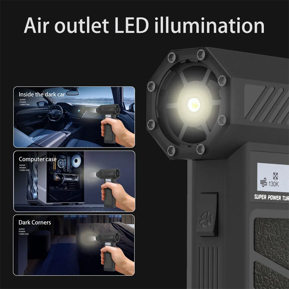 130000RPM Air Blower Electric Air Duster Rechargeable Brushless Turbo Jet Blower ﻿Mini Turbo Jet Fan Computer Car Cleaning Tool 4