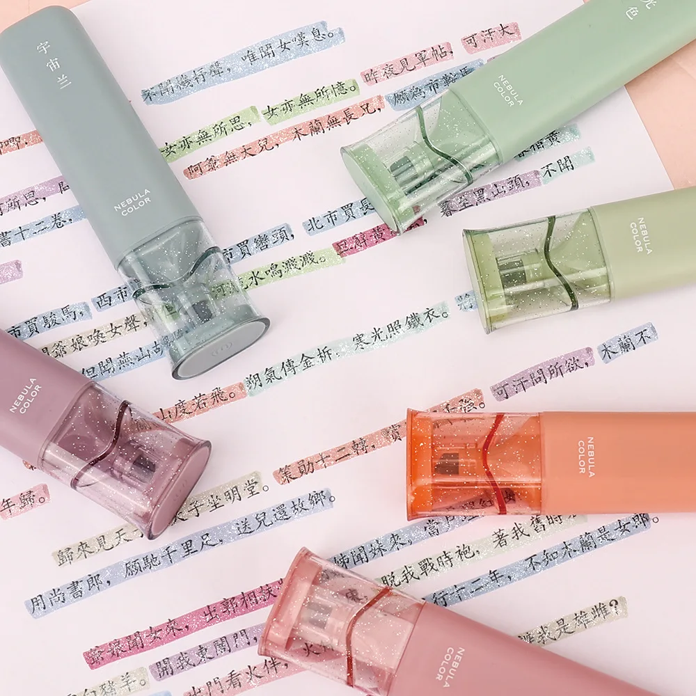 4 Pcs/Set Nebula Color Highlighter Pens Pastel Clear Colored Painting Art Markers for Diary Doodel Drawing Stationery