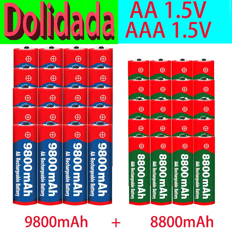 

Free Shipping1,5 V Akku, AAA 8800mah + AA 9800mah, Alkaline Technologie, Geeignet Für Fernbedienung, Spielzeug/computer, Etc