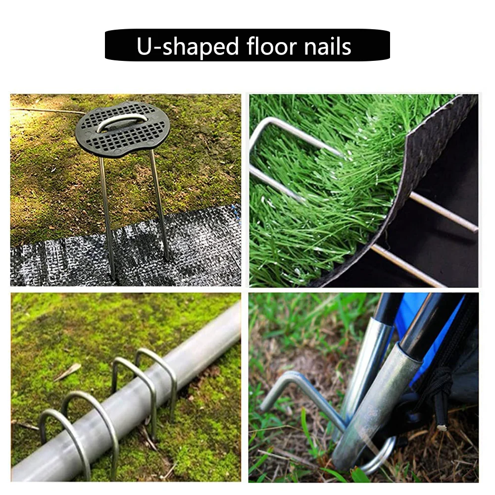 Garden Staples 50pcs Landscape U-Shaped Anti-Rust Ground Sod Pins