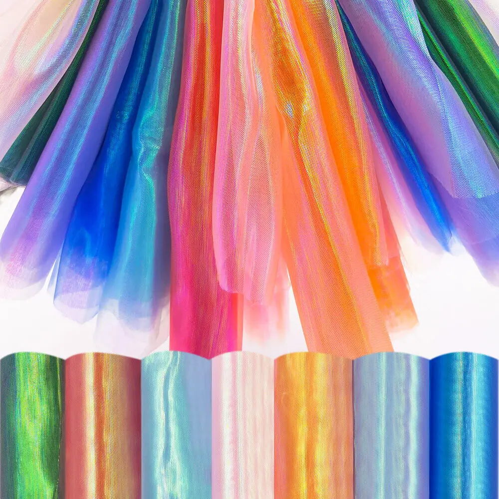 1m lange Meerjungfrau Tüll Organza Stoff Hintergründe DIY für Thema Hochzeits feier Tischdecke Dekoration handgemachte Puppe Stoff 150cm breit – Detail 1