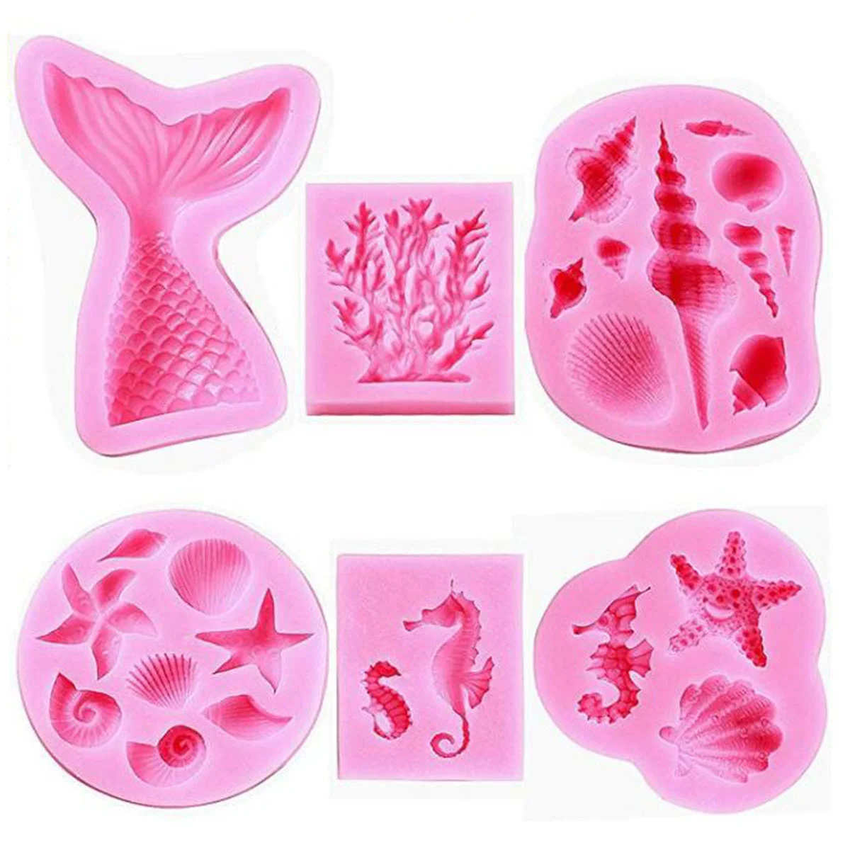 

Ocean Series Set Silicone Mould Kitchen DIY Cake Baking Tool Fondant Dessert Chocolate Mould Clay Plaster Decorative Plasticine