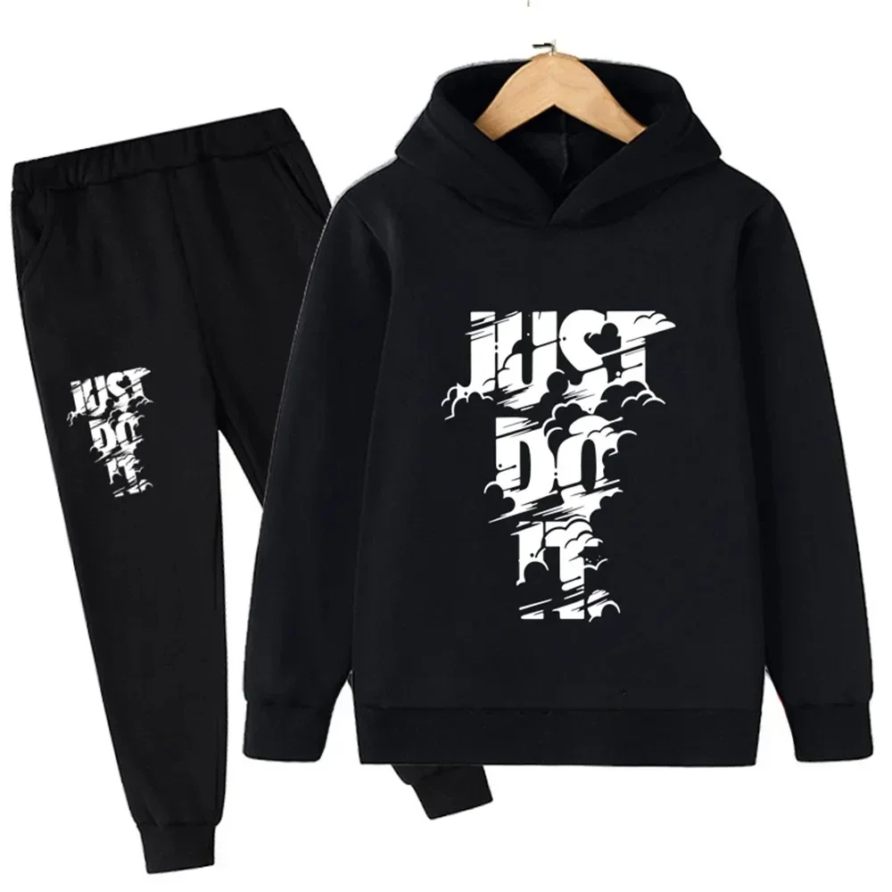 Children's Spring/Autumn Casual Sportswear Boys And Girls Hoodie+Pants 2-piece Set Daily Clothing Set 3-14 Years Old