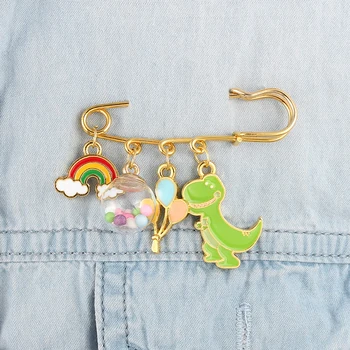 Anime Doraemon Metal Pin Pendant Brooch Doraemon Dinosaur Rainbow Cute Lapel Pins for Clothing Bag Accessories Children's Gift 6