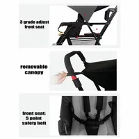 Double bébé poussette deuxième enfant Double poussette enfant chariot poussette pliante lumière peut s'asseoir peut couché poussette système de voyage 4