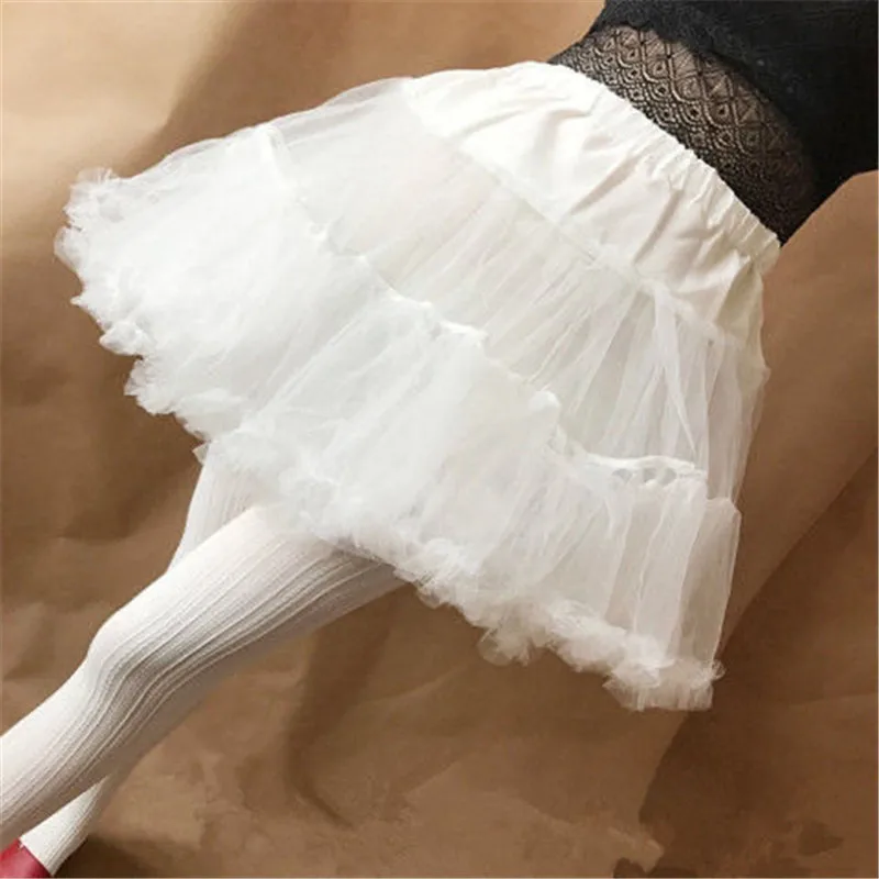 Women Girls Ruffled Short Petticoat Solid Fluffy Bubble Tutu Skirt Puffy Half Slip Prom Crinoline Underskirt petticoat skirt,petticoat underskirt,lolita petticoat,tulle tutu skirt