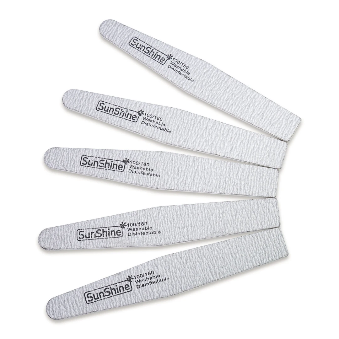 5Pcs Washable Professional Nail Files 100/180 Grit Thick Sandpaper