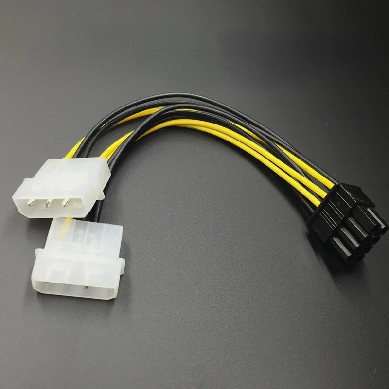 Power cable power cable extension 18cm 8Pin To Dual 4Pin Video Card Y Shape 8 Pin PCI Express To Dual 4 Pin Molex Graphics Card