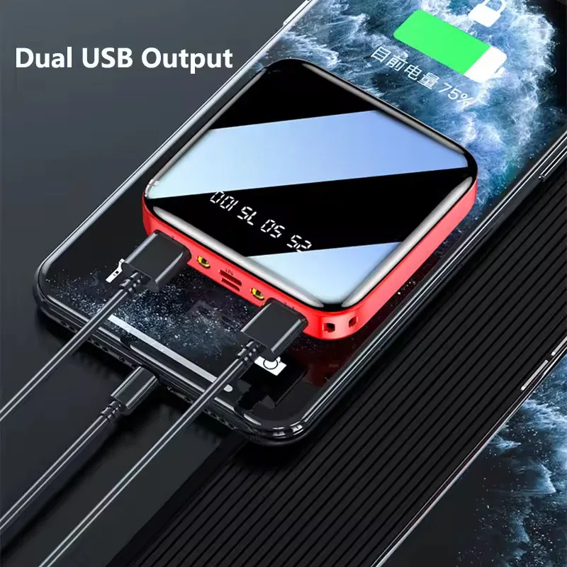 Mini Power Bank 20000 mAh for Xiaomi Mi Powerbank Portable Charger External Battery Pack for iPhone 15 Huawei Samsung Poverbank 5