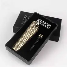  CLIPPER New Peach Heart A Metal Torch Tube Lighter Flint Grinding Wheel Fillable Gas Lighter Men's Cigarette Lighter Tool 