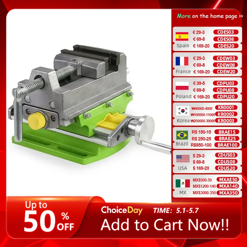 ALLSOME-3 인치 크로스 슬라이드 바이스 바이스 테이블 컴파운드 테이블 작업대 벤치 알루미늄 합금 바디, 밀링 드릴링 HT2878 