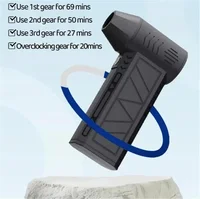 Nouveau Mini ventilateur Turbo Jet plumeau d'air électrique vitesse du vent réglable Turbo ventilateur violent Rechargeable avec outils de nettoyage de voiture légers 5