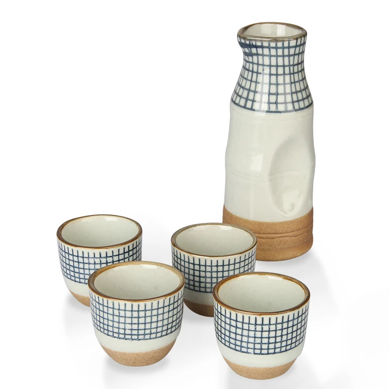 Mugs Drink & Barware Vintage Japanese Stoneware Sake Cups with lids