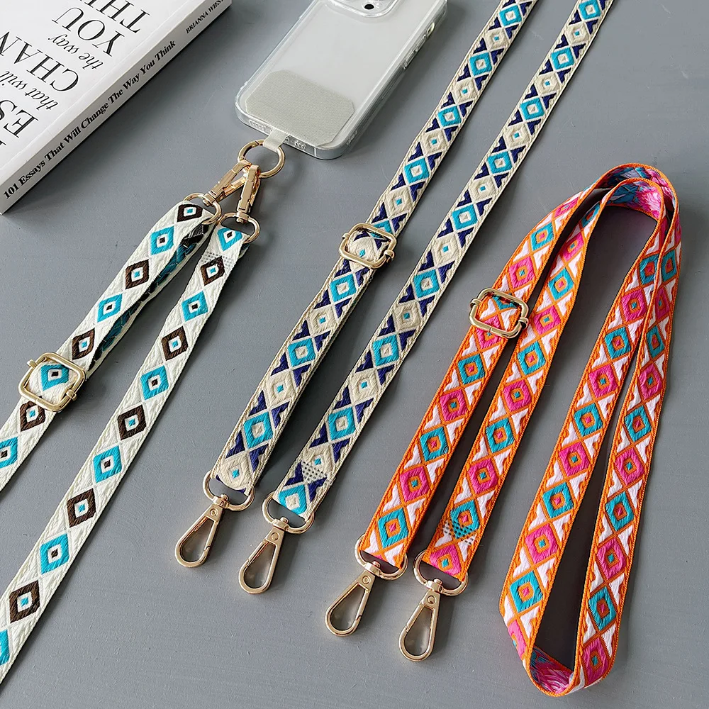 Anti-Loss Adjustable Crossbody Phone Lanyard with Retro Totem Pattern