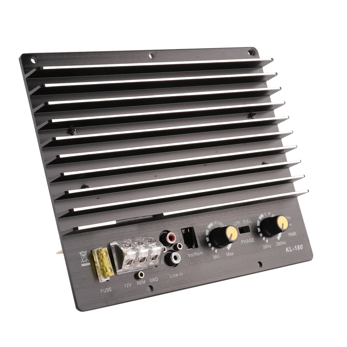 #344A 1000W 12V Car Audio Power Amplifier Subwoofer Amplifier Board Audio DIY Amplifier Board Auto Player Kl-180 (Black)