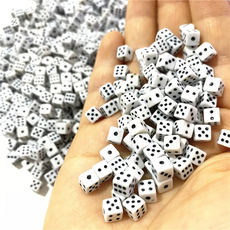 Dados de punto con ángulo cuadrado para juegos de mesa, Super Mini, 5MM, D6, estéreo, trompeta, modelo, papelería, 1000 Uds.