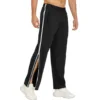 Men Athletic Pants, Elastic Waist Zip-up Trousers Casual Pants with Pockets for Daily Sports 1