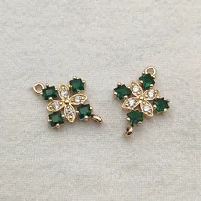  New Arrival! 20x14mm 50pcs Cubic Zirconia Charm Flower Connector For Handmade Necklace/Earrings DIY Parts,Jewelry Accessories 