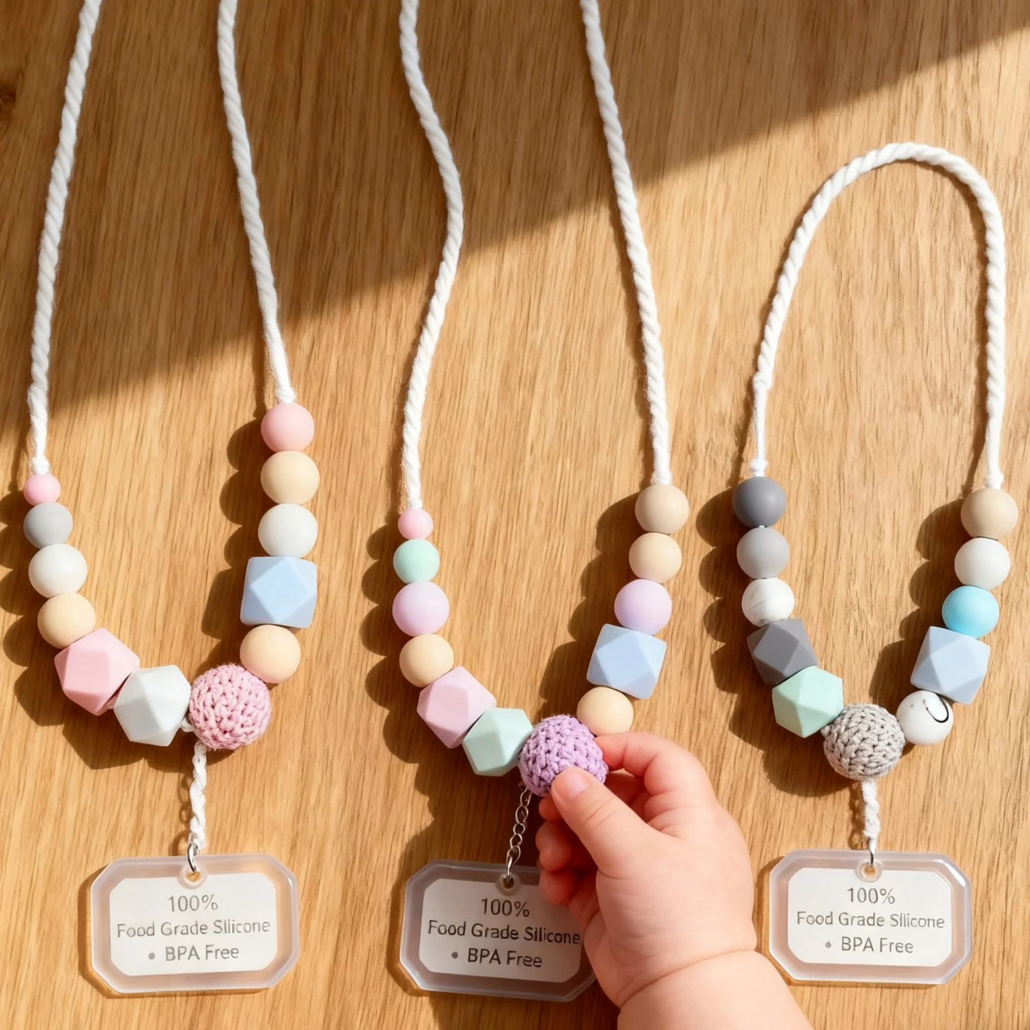 1pc  젖니가 남 실리콘 목걸이 식품 학년 실리콘 구슬 육각형  장난감 실리콘 Perle BPA 무료  Teether 간호