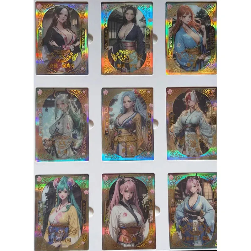 

Anime ONE PIECE Rare SX JR Reflections Flash Cards Nami UTA Hancock Shirahoshi Toys for boys Collectible Cards Birthday Gifts