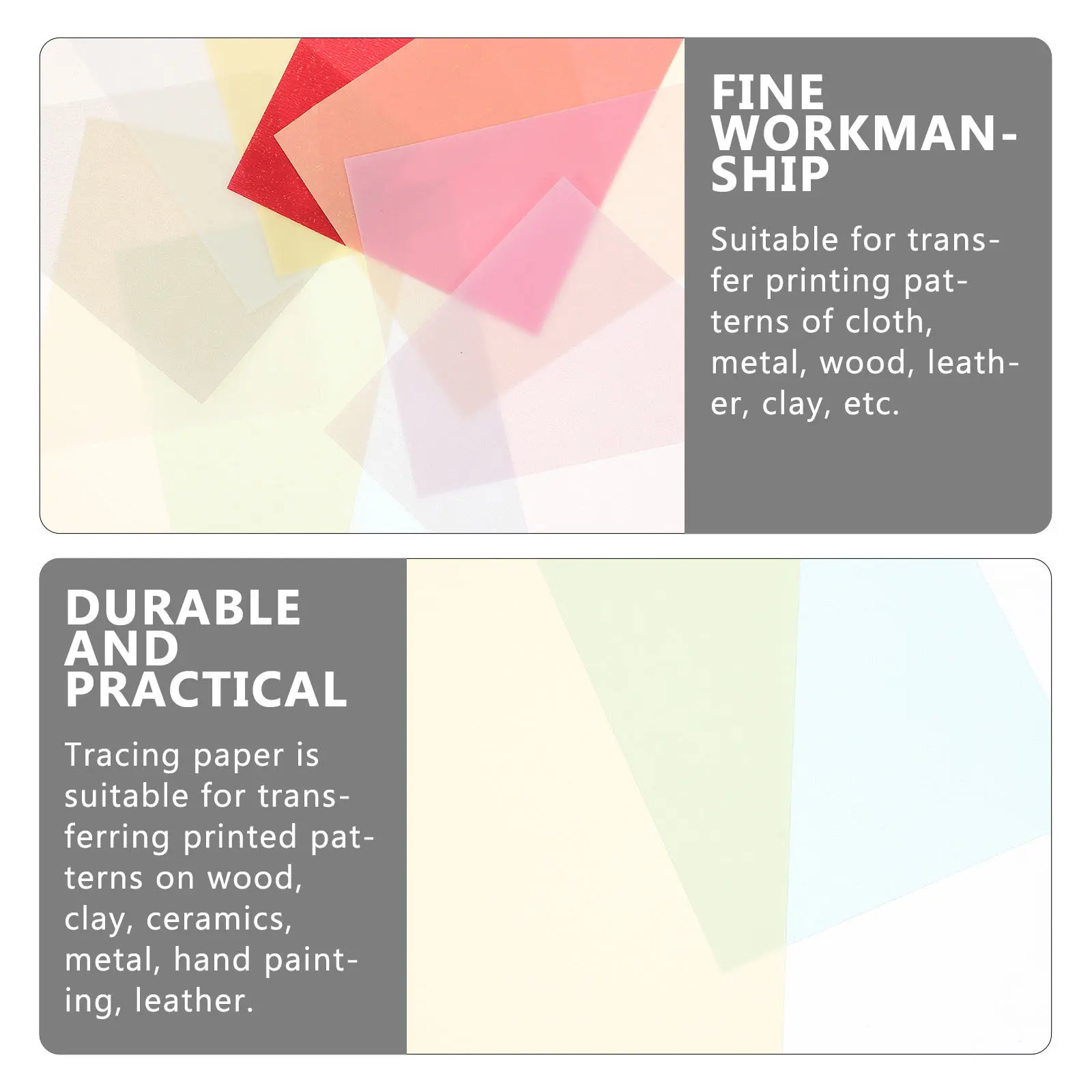 50매 강력한 통기성 내구성 있는 전사지 인쇄용 트레이싱 페이퍼 도자기에 그림을 복사하는 데 사용