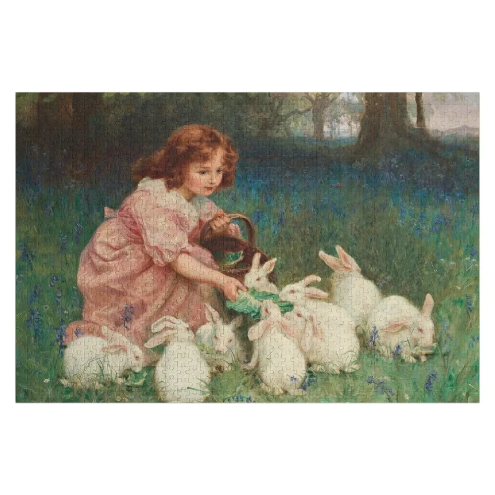 Feeding the Rabbits - Frederick Morgan Jigsaw Puzzle Jigsaw Custom Animal Customized Kids Gift Puzzle