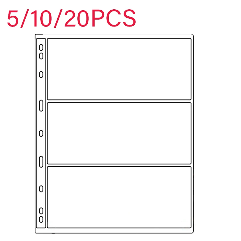 

3-panel Loose-leaf Album Protectors New Banknote and Banknote Album Pages Collector's Sleeve Stamp Albums Suitable for Stamps