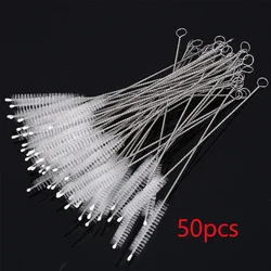 10 - Piece Stainless Steel Straw Cleaning Brush Set with Long Nylon Bristles - 20cm Length (50pcs)